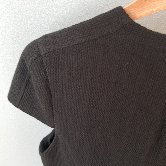 Anthropologie • 4.Collective Black Cap Sleeve Textured Knit Sheath Dress Size 8 - Picture 15 of 15